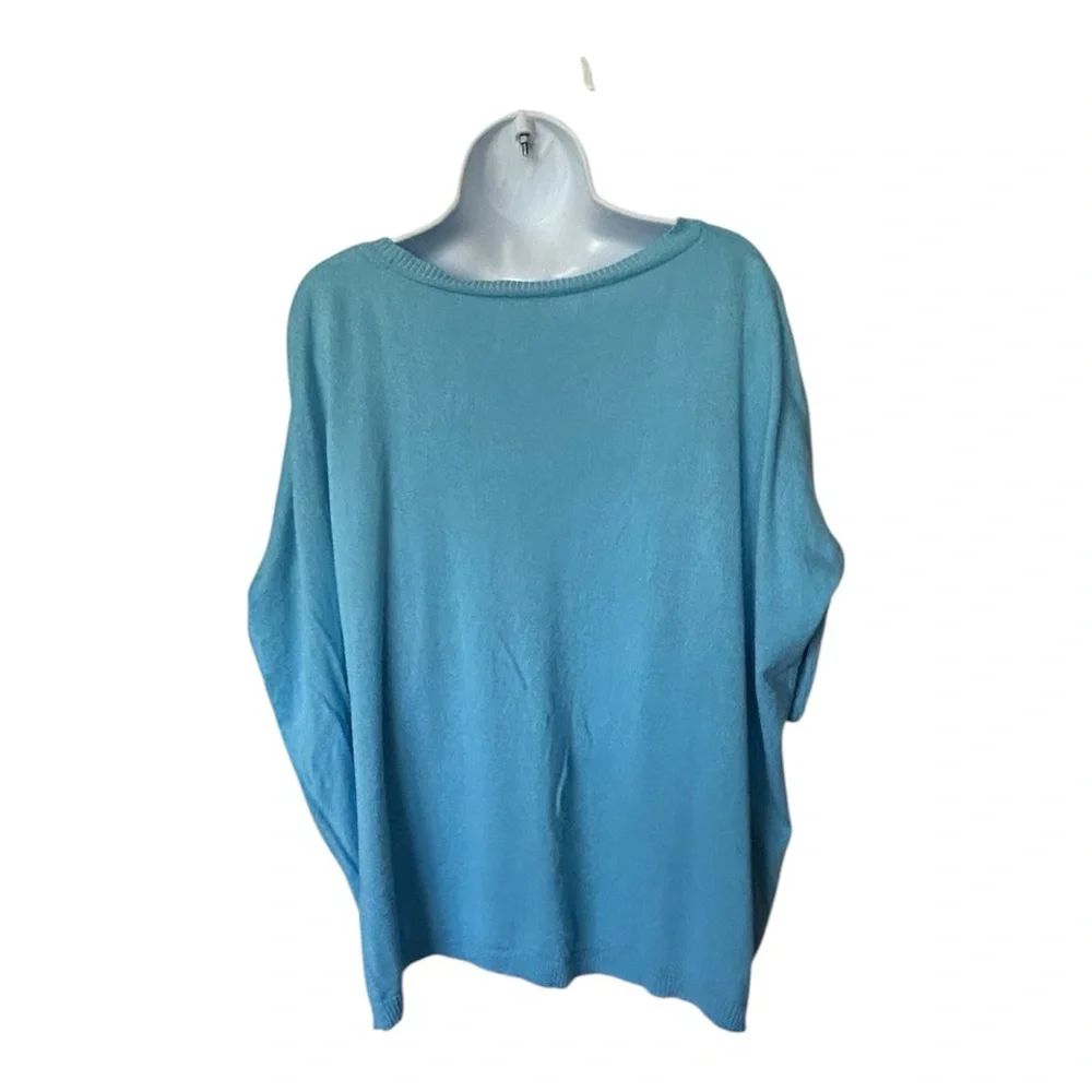 Planet Lauren G Blue Pima Knit Dolman Top Boxy Excellent OS fits 4-14 - Picture 4 of 10